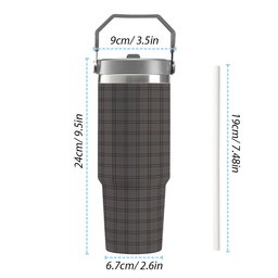 ScotsTee Shop Scottish Stewart Grey Tartan Flip Straw Tumbler 20oz 30oz