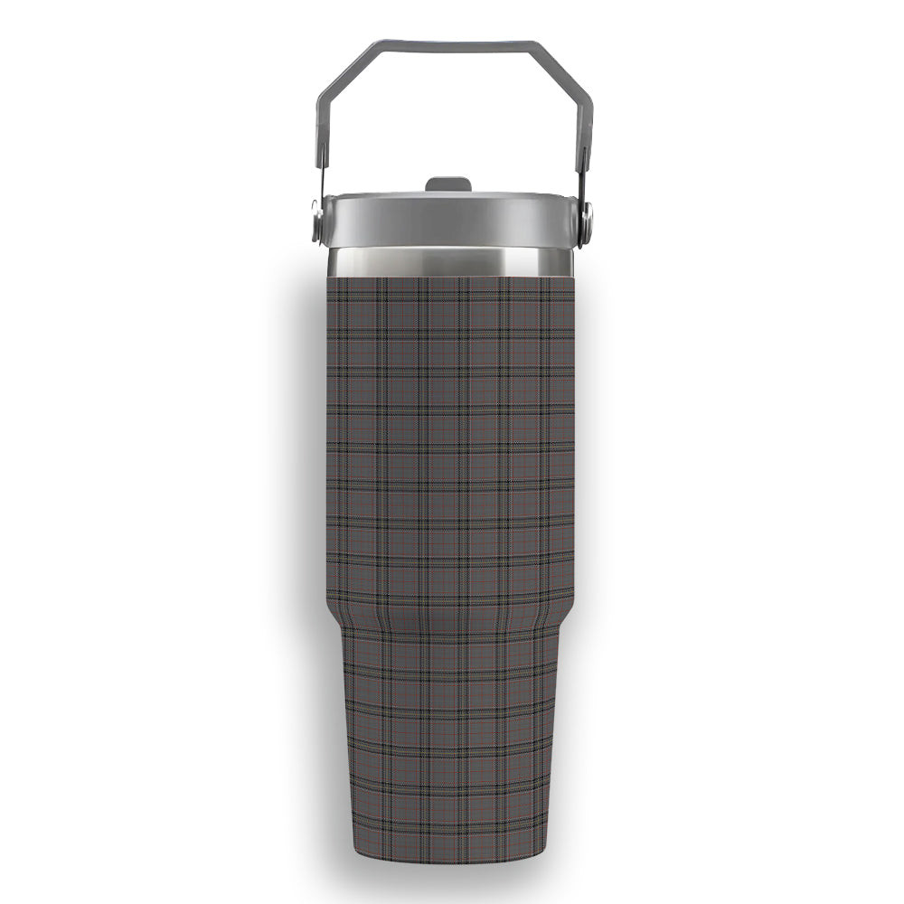 ScotsTee Shop Scottish Stewart Grey Tartan Flip Straw Tumbler 20oz 30oz