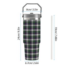 ScotsTee Shop Scottish MacCallum Dress Modern Tartan Flip Straw Tumbler 20oz 30oz