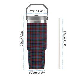 ScotsTee Shop Scottish Gordon Red Tartan Flip Straw Tumbler 20oz 30oz
