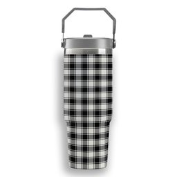ScotsTee Shop Scottish MacPhee B&W Modern Tartan Flip Straw Tumbler 20oz 30oz
