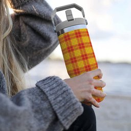 ScotsTee Shop Scottish MacMillan Dress Modern Tartan Flip Straw Tumbler 20oz 30oz