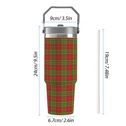 ScotsTee Shop Scottish Leask Modern Tartan Flip Straw Tumbler 20oz 30oz