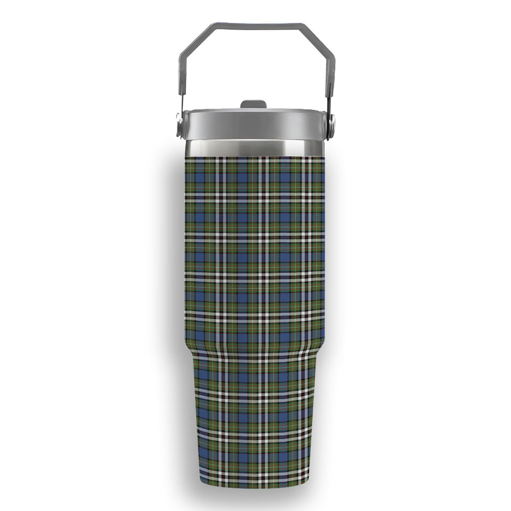 ScotsTee Shop Scottish McDonell of Glengarry Dress Ancient Tartan Flip Straw Tumbler 20oz 30oz