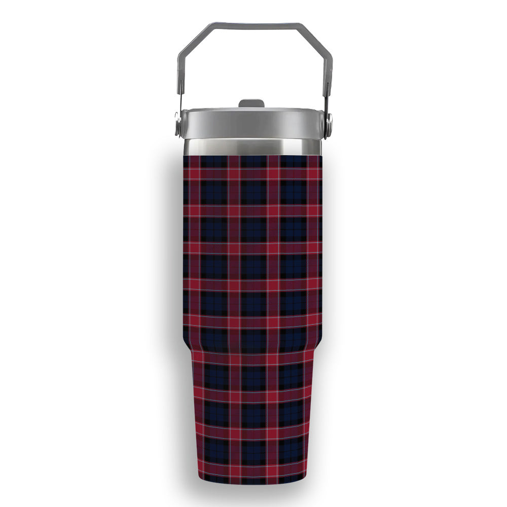 ScotsTee Shop Scottish Graham of Menteith Red Modern Tartan Flip Straw Tumbler 20oz 30oz