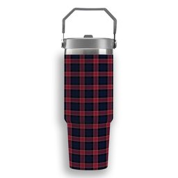 ScotsTee Shop Scottish Graham of Menteith Red Modern Tartan Flip Straw Tumbler 20oz 30oz
