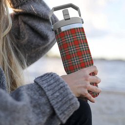 ScotsTee Shop Scottish McFarlane Red Ancient Tartan Flip Straw Tumbler 20oz 30oz