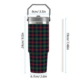 ScotsTee Shop Scottish MacLennan Modern Tartan Flip Straw Tumbler 20oz 30oz