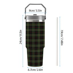 ScotsTee Shop Scottish MacDiarmid Tartan Flip Straw Tumbler 20oz 30oz