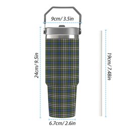 ScotsTee Shop Scottish MacDonell of Glengarry Dress Ancient Tartan Flip Straw Tumbler 20oz 30oz