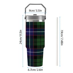 ScotsTee Shop Scottish Russell SC Tartan Flip Straw Tumbler 20oz 30oz