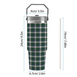 ScotsTee Shop Scottish Malcolm Dress Ancient Tartan Flip Straw Tumbler 20oz 30oz