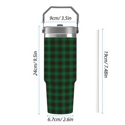 ScotsTee Shop Scottish Halkett Tartan Flip Straw Tumbler 20oz 30oz