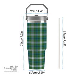ScotsTee Shop Scottish Johnstone Dress Ancient Tartan Flip Straw Tumbler 20oz 30oz