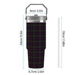 ScotsTee Shop Scottish MacDonald of Clanranald Tartan Flip Straw Tumbler 20oz 30oz