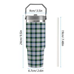 ScotsTee Shop Scottish MacNaughton Dress Ancient Tartan Flip Straw Tumbler 20oz 30oz
