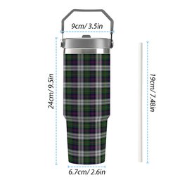 ScotsTee Shop Scottish McCallum Dress Tartan Flip Straw Tumbler 20oz 30oz