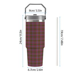 ScotsTee Shop Scottish McRae Red Ancient Tartan Flip Straw Tumbler 20oz 30oz