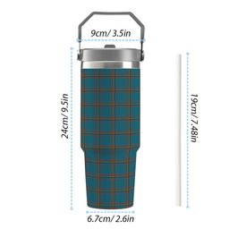ScotsTee Shop Scottish MacLaine of Lochbuie Hunting Ancient Tartan Flip Straw Tumbler 20oz 30oz
