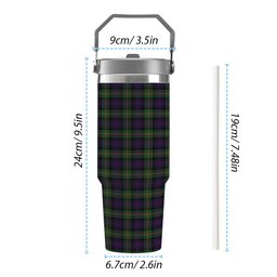 ScotsTee Shop Scottish MacDonell of Glengarry 3 Tartan Flip Straw Tumbler 20oz 30oz