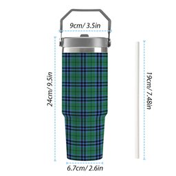 ScotsTee Shop Scottish Marshall Ancient Tartan Flip Straw Tumbler 20oz 30oz