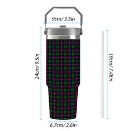ScotsTee Shop Scottish Urquhart Modern Tartan Flip Straw Tumbler 20oz 30oz