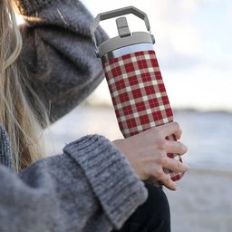 ScotsTee Shop Scottish McFie Dress Modern Tartan Flip Straw Tumbler 20oz 30oz