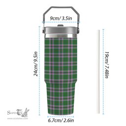 ScotsTee Shop Scottish Gray Hunting Ancient Tartan Flip Straw Tumbler 20oz 30oz