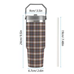ScotsTee Shop Scottish MacFarlane Dress Ancient Tartan Flip Straw Tumbler 20oz 30oz