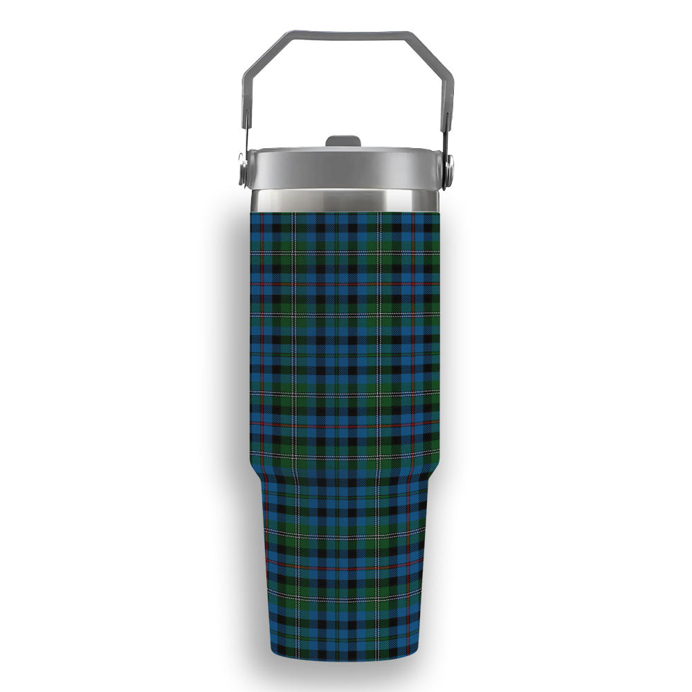 ScotsTee Shop Scottish Stevenson Hunting Red Stripe Tartan Flip Straw Tumbler 20oz 30oz