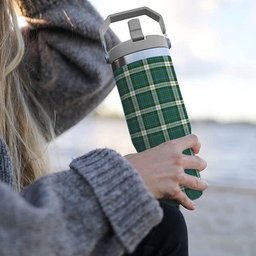 ScotsTee Shop Scottish McInnes Dress Ancient Tartan Flip Straw Tumbler 20oz 30oz