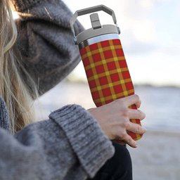 ScotsTee Shop Scottish Maguire Black Tartan Flip Straw Tumbler 20oz 30oz