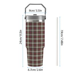 ScotsTee Shop Scottish MacLean Dress Tartan Flip Straw Tumbler 20oz 30oz