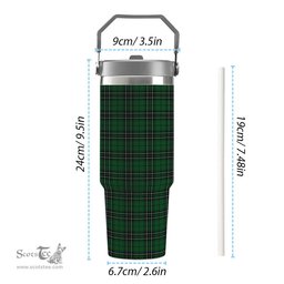 ScotsTee Shop Scottish MacLean of Duart Hunting Tartan Flip Straw Tumbler 20oz 30oz