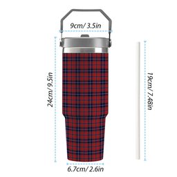 ScotsTee Shop Scottish Wishart Dress Tartan Flip Straw Tumbler 20oz 30oz