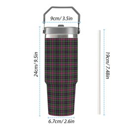 ScotsTee Shop Scottish Graham of Airth Ancient Tartan Flip Straw Tumbler 20oz 30oz