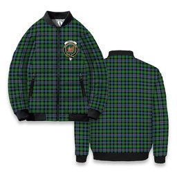 ScotsTee Shop Scottish Baillie of Lamington Modern Clan Crest Tartan Bomber Puffer Jacket
