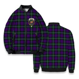 ScotsTee Shop Scottish Baillie Highland Society Crest Tartan Bomber Puffer Jacket