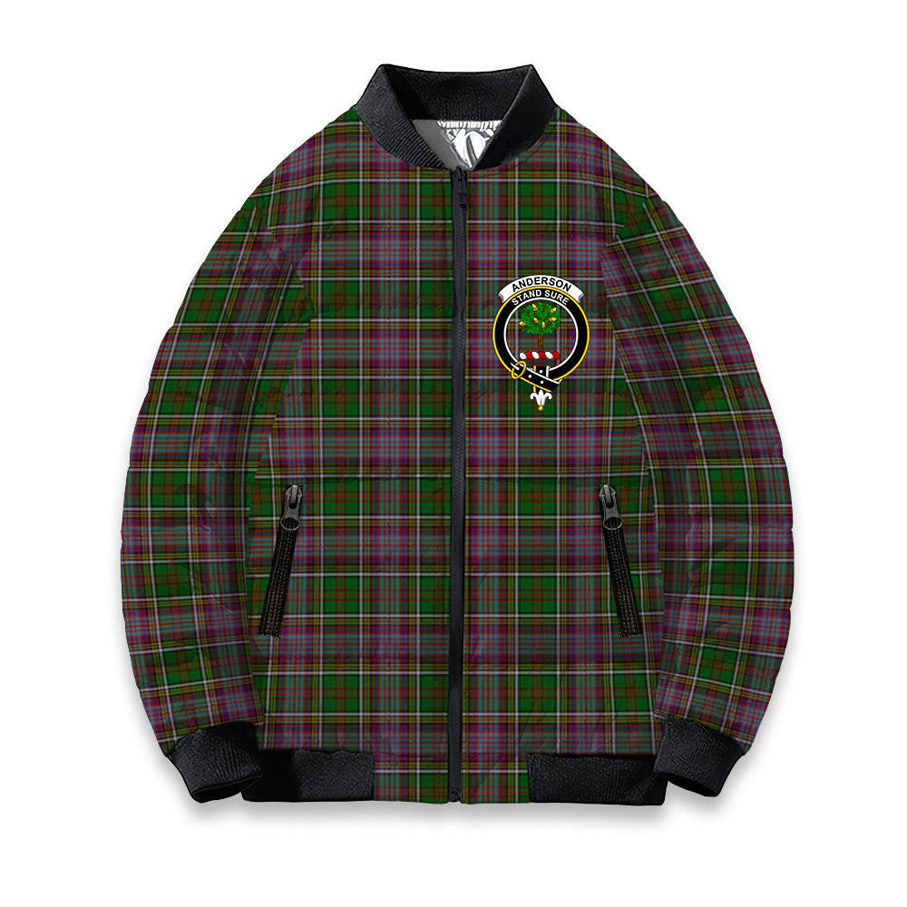 ScotsTee Shop Scottish Anderson of Kinneddar Hunting Crest Tartan Bomber Puffer Jacket