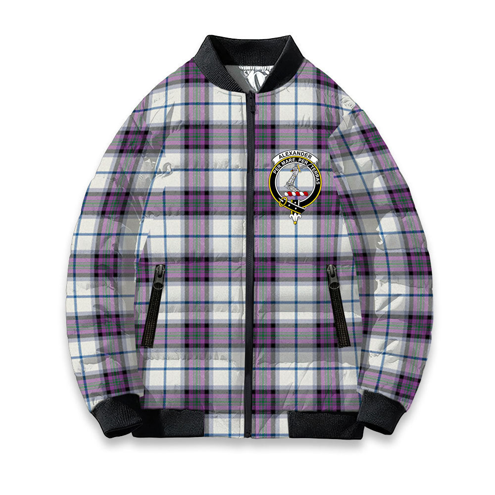 ScotsTee Shop Scottish Alexander of Menstry Dress Ancient Crest Tartan Bomber Puffer Jacket