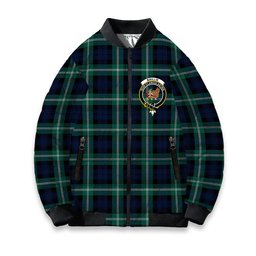 ScotsTee Shop Scottish Baillie of Polkemmet Modern Crest Tartan Bomber Puffer Jacket