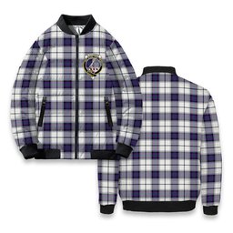 ScotsTee Shop Scottish Alexander of Menstry Dress Modern Crest Tartan Bomber Puffer Jacket