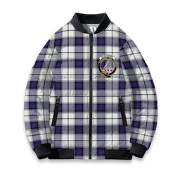 ScotsTee Shop Scottish Alexander of Menstry Dress Modern Crest Tartan Bomber Puffer Jacket