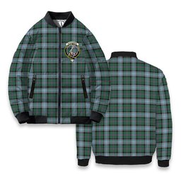 ScotsTee Shop Scottish Alexander of Menstry Hunting Crest Tartan Bomber Puffer Jacket