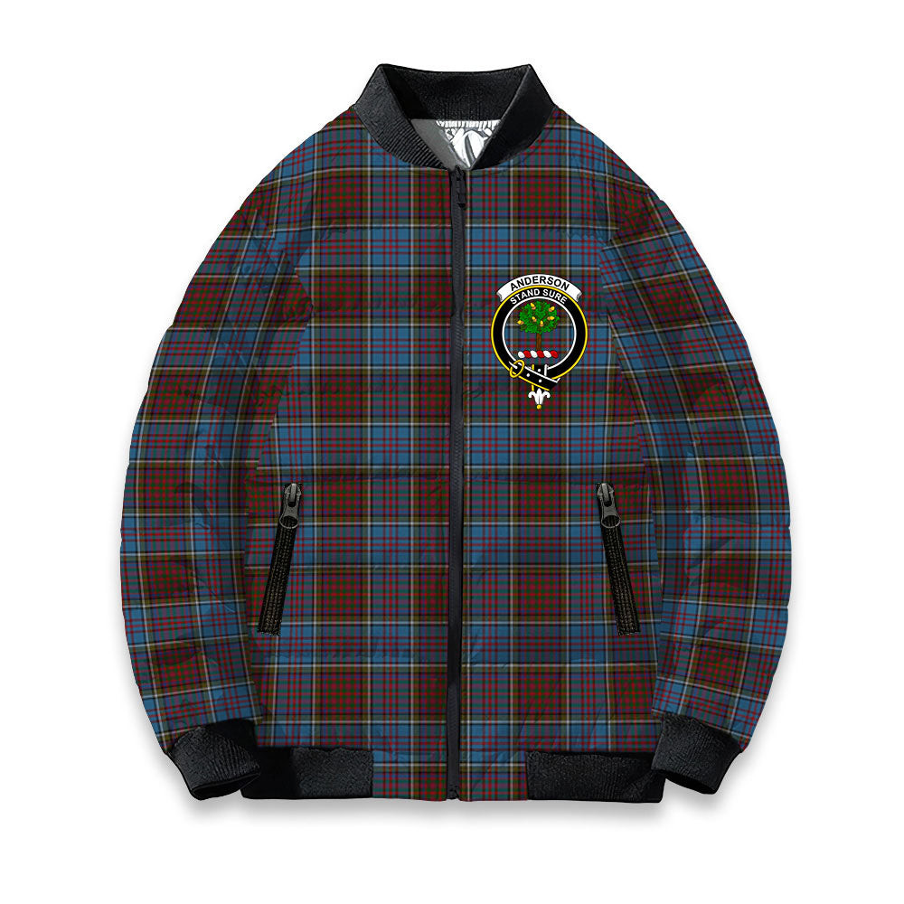 ScotsTee Shop Scottish Anderson Highland Society of London Crest Tartan Bomber Puffer Jacket