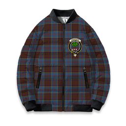 ScotsTee Shop Scottish Anderson Highland Society of London Crest Tartan Bomber Puffer Jacket