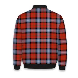 ScotsTee Shop Scottish Baillie of Polkemmet Red Ancient Crest Tartan Bomber Puffer Jacket
