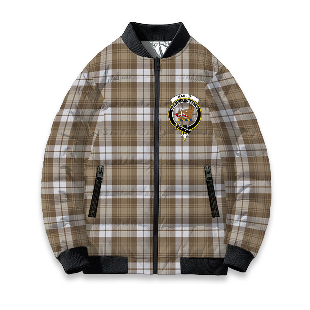 ScotsTee Shop Scottish Baillie Dress Ancient Clan Crest Tartan Bomber Puffer Jacket