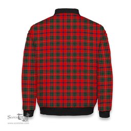 ScotsTee Shop Scottish Brown of Castledean (Broun of Castledean) Modern Crest Tartan Bomber Puffer Jacket