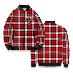 ScotsTee Shop Scottish Brodie Dress Modern Crest Tartan Bomber Puffer Jacket